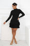 Chilly Day Long Sleeve Ruffle Mini Dress